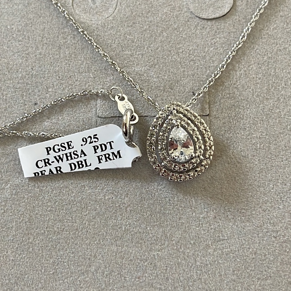 One brand new with tags pear shaped necklace